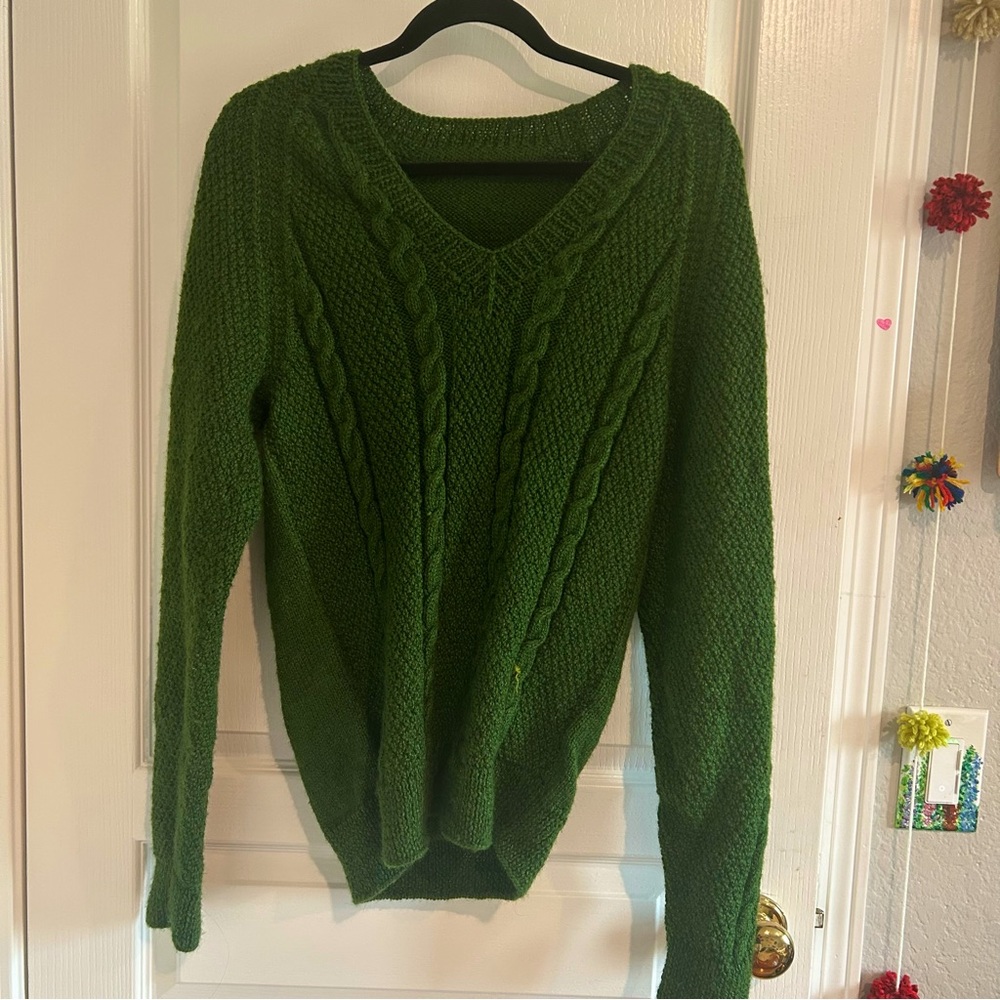 Handmade forest green sweater